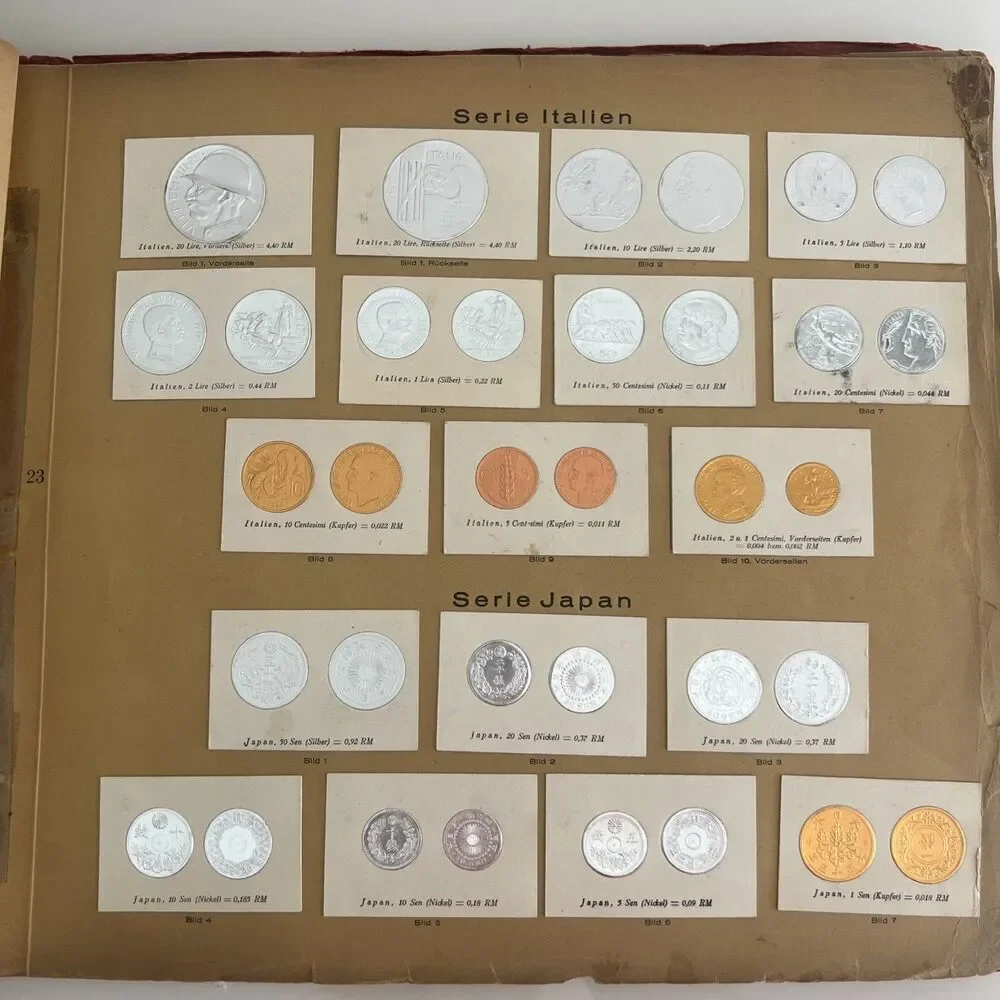 Greiling Münz Sammlung 1929 Coin Cigarette Cards Complete Set In Original Album